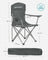 Set of 2 Heavy Duty Folding Camping Chairs - Fabric - Slate Grey - Comfortable with Cup Holder