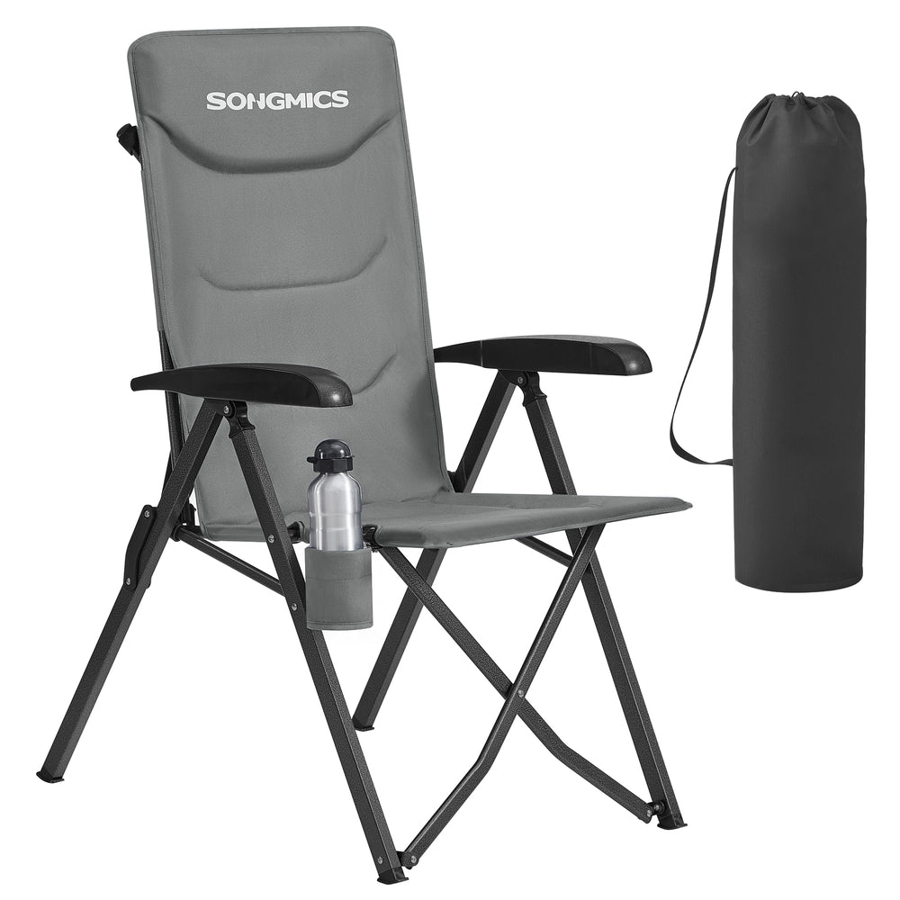 Reclining Camping Chair - 27.6D x 23.6W x 43.3H - Foam - Padded Seat