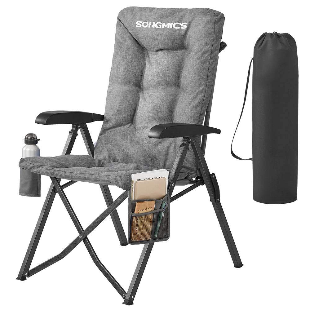 Reclining Camping Chair - 27.6" x 23.4" x 43.3" - Steel - Padded Seat