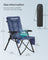Reclining Camping Chair - 27.6D x 23.4W x 43.3H - Foam - Padded Seat