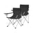Set of 2 Folding Camping Chairs - Fabric - Dark Blue - Portable with Armrests and Cup Holder