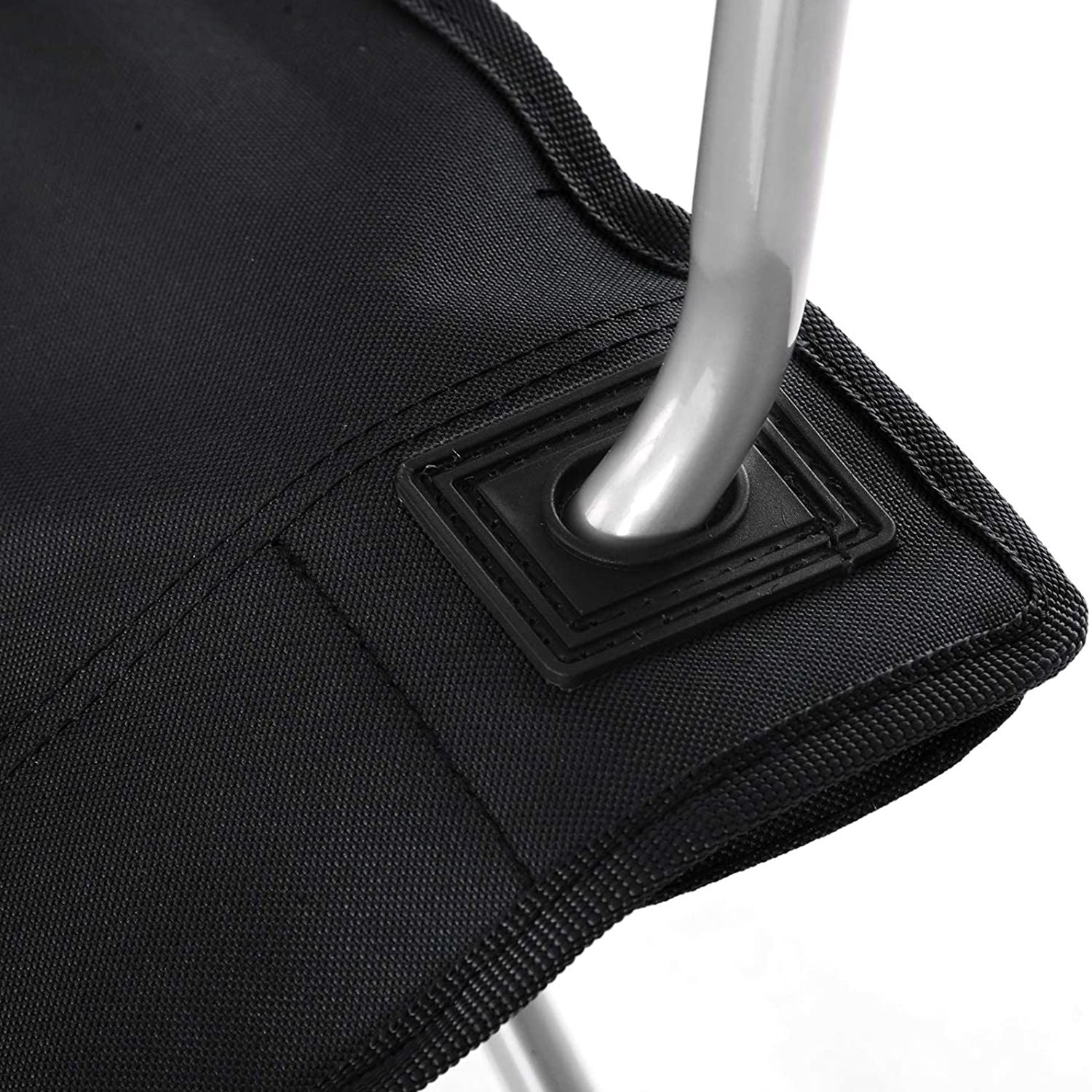 Set of 2 Folding Camping Chairs - Fabric - Dark Blue - Portable with Armrests and Cup Holder