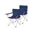 Set of 2 Folding Camping Chairs - Fabric - Dark Blue - Portable with Armrests and Cup Holder