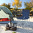 Set of 2 Folding Camping Chairs - Fabric - Dark Blue - Portable with Armrests and Cup Holder