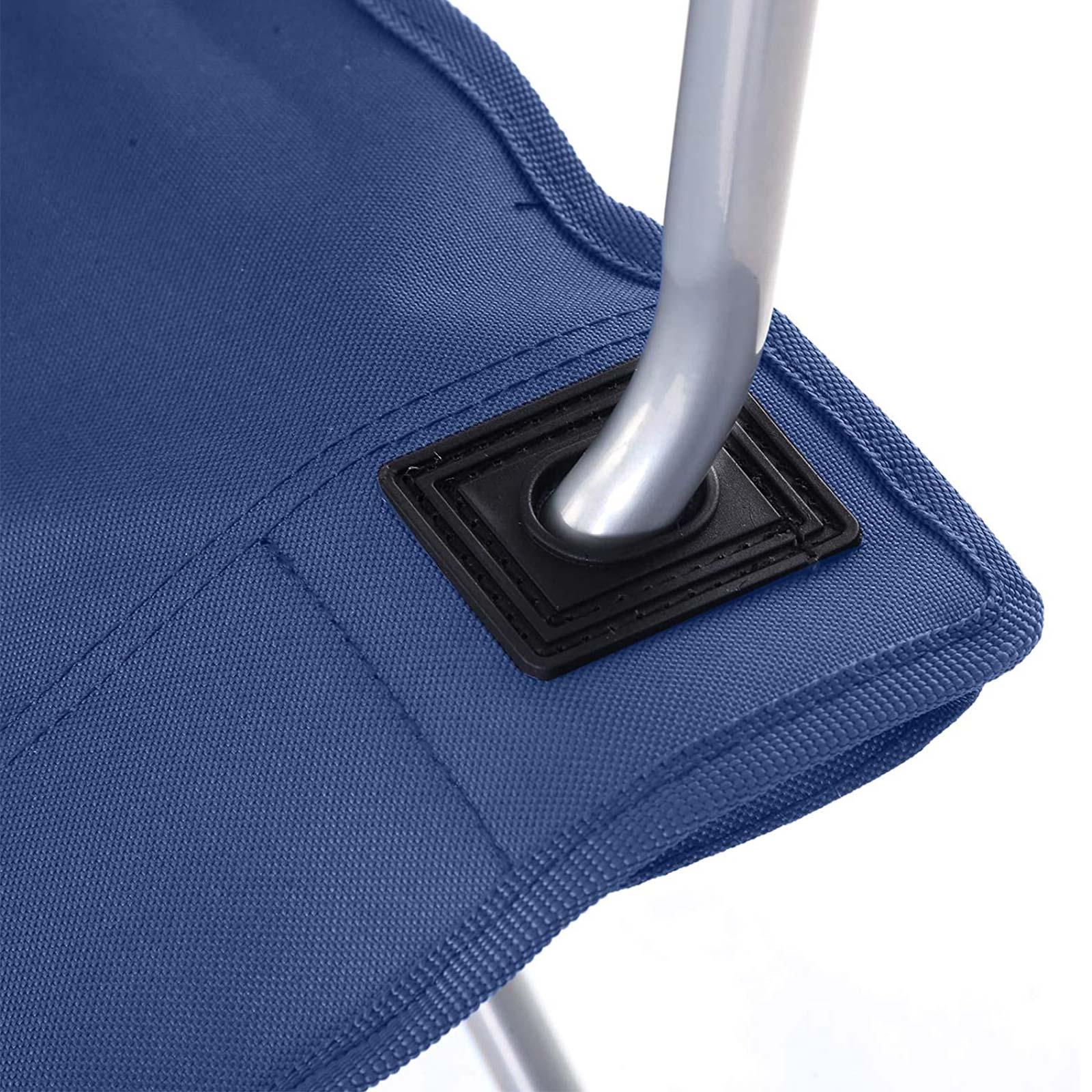 Set of 2 Folding Camping Chairs - Fabric - Dark Blue - Portable with Armrests and Cup Holder
