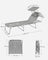 Folding Sun Lounger - Greige - Large Reclining Design with Adjustable Backrest and Sunshade