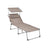 Folding Sun Lounger - Fabric - Misty Blue - Adjustable Backrest with Sunshade