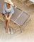 Large Reclining Sun Chair - Fabric - Grey - Adjustable Backrest with Sunshade Headrest