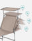 Large Reclining Sun Chair - Fabric - Grey - Adjustable Backrest with Sunshade Headrest