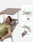 Large Reclining Sun Chair - Fabric - Grey - Adjustable Backrest with Sunshade Headrest