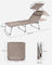 Large Reclining Sun Chair - Fabric - Grey - Adjustable Backrest with Sunshade Headrest