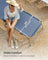 Folding Sun Lounger - Fabric - Misty Blue - Adjustable Backrest with Sunshade