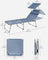 Folding Sun Lounger - Fabric - Misty Blue - Adjustable Backrest with Sunshade