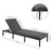 Sun Lounger - Rattan-Like - Smoky Grey and Black - Reclining Backrest with Thick Mattress