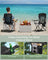 Camping Chairs Set of 2 - Fabric - Ink Black - High Backrest