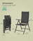 Folding Garden Chair - Durable Aluminum - Grey - 8-Angle Reclining Backrest