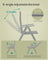 Folding Garden Chair - Aluminum - Grey - 8-Angle Reclining Backrest