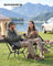 Camping Chair Supports 2 Storage Pockets - Plastic and Steel - Black