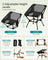 Camping Chair Supports 2 Storage Pockets - Plastic and Steel - Black