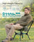 Camping Chair Supports 2 Storage Pockets - Plastic and Steel - Green