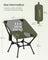 Camping Chair Supports 2 Storage Pockets - Plastic and Steel - Green