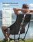 High Back Camping Chair Adjustable Height 2 Pockets - Plastic and Steel - Black