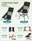 High Back Camping Chair Adjustable Height 2 Pockets - Plastic and Steel - Black