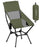 High Back Camping Chair Adjustable Height 2 Pockets - Plastic and Steel - Green