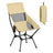 High Back Camping Chair Adjustable Height 2 Pockets - Plastic and Steel - Brown