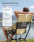 High Back Camping Chair Adjustable Height 2 Pockets - Plastic and Steel - Brown