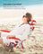 Folding Camping Chair - Aluminium - Red and White - Portable with Pillow and Reclinable Feature