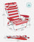 Folding Camping Chair - Aluminium - Red and White - Portable with Pillow and Reclinable Feature