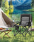 Folding Camping Chair - Foam - Ink Black - High Backrest with Cup Holder