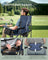 Folding Camping Chair - Foam Padding - Harbor Blue - High Backrest with Cup Holder