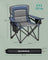 Folding Camping Chair - Foam Padding - Harbor Blue - High Backrest with Cup Holder