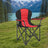 Folding Camping Chair - Heavy-Duty Metal - Grey and Black - Padded Seat with Cup Holder