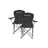 Set of 2 Foldable Camping Chairs - Sturdy Metal Frame - Black - Comfortable with Bottle Holder