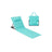 Folding Beach Sunlounger - Fabric - Lake Blue - Lightweight Portable with Handle