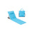 Folding Beach Sunlounger - Lightweight Fabric - Slate Grey - Portable with Reclining Backrest and Handle