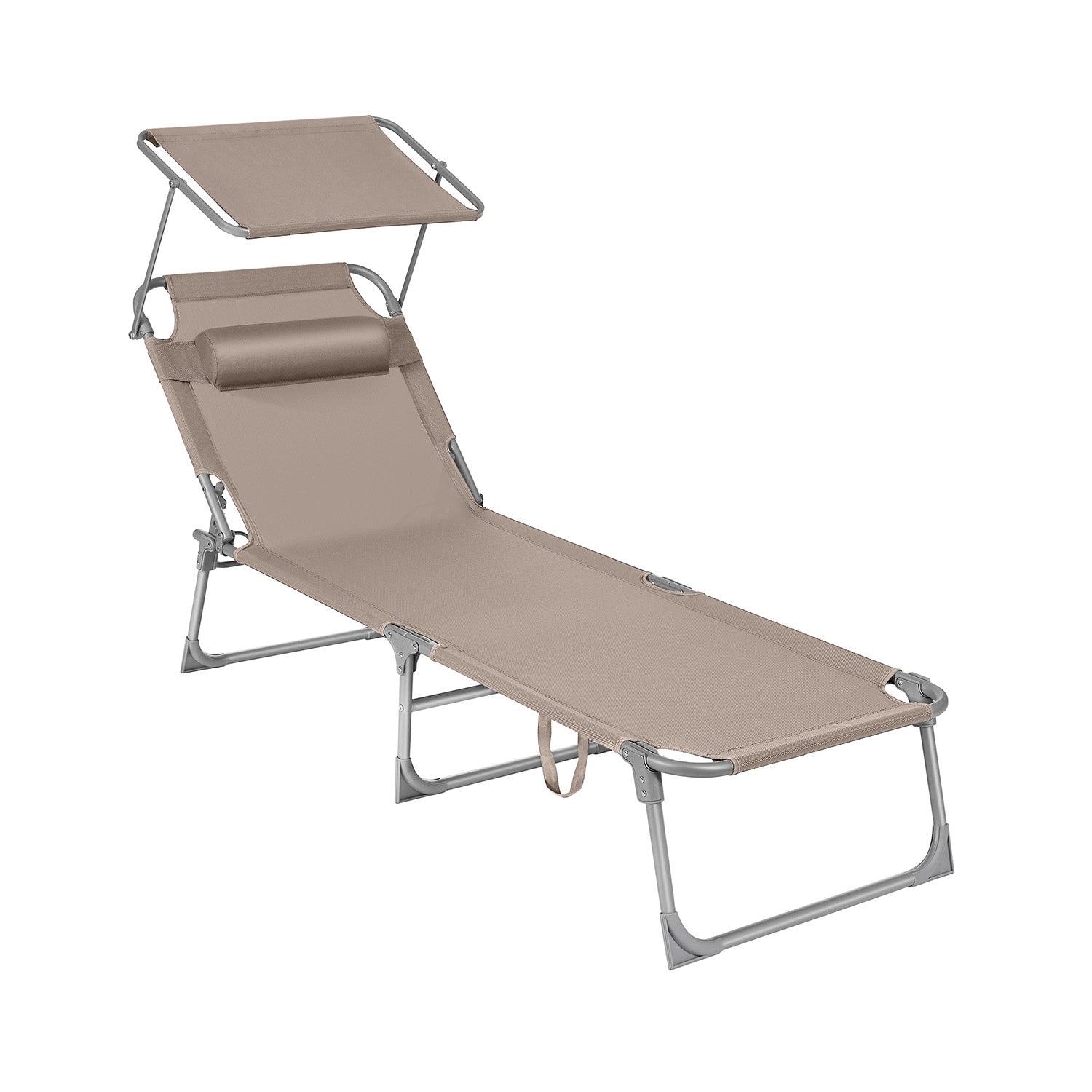 Foldable Sun Lounger - Fabric - Taupe