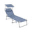 Sun Lounger - Fabric - Blue - Adjustable Backrest