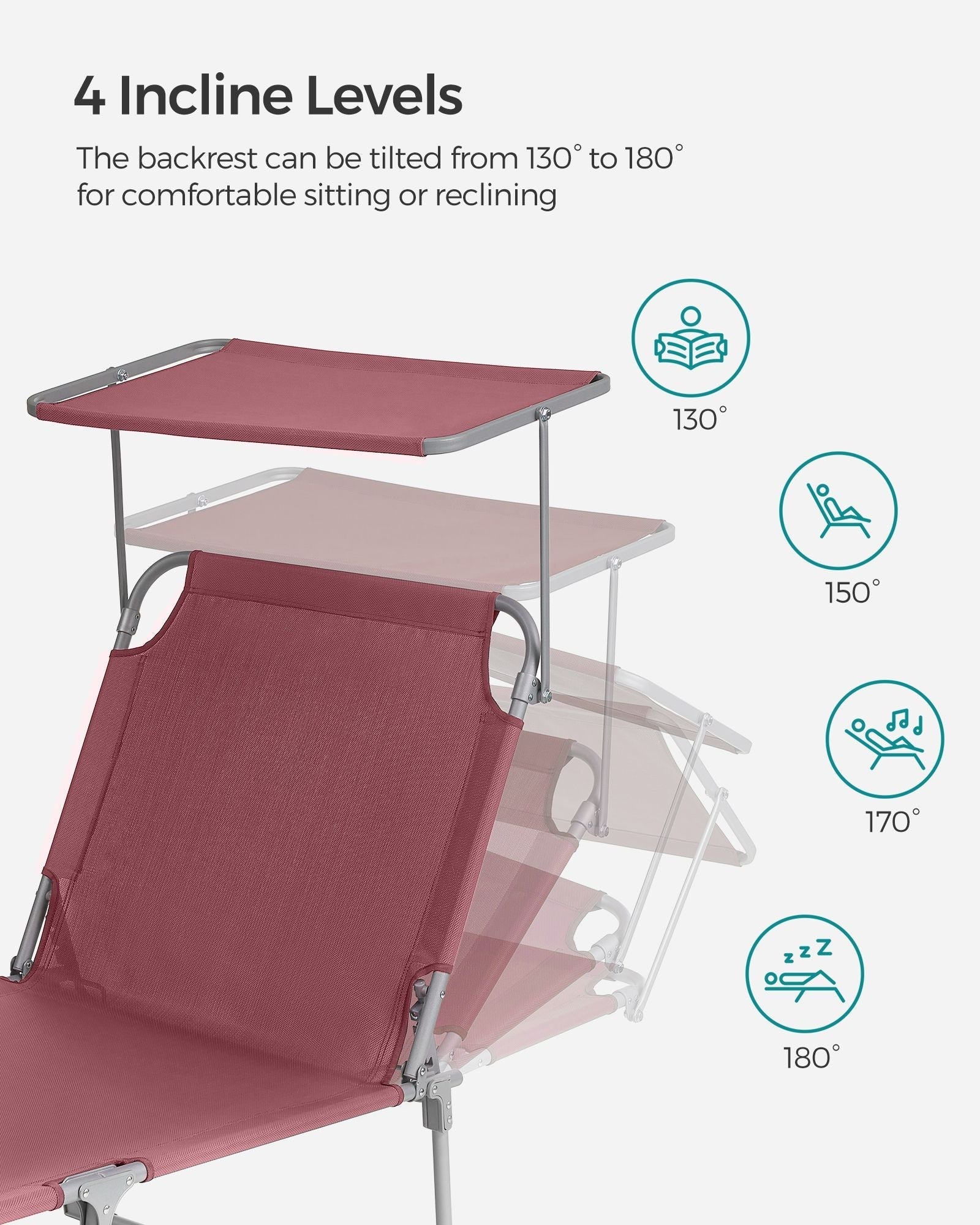Sun Lounger - Metal - Taupe