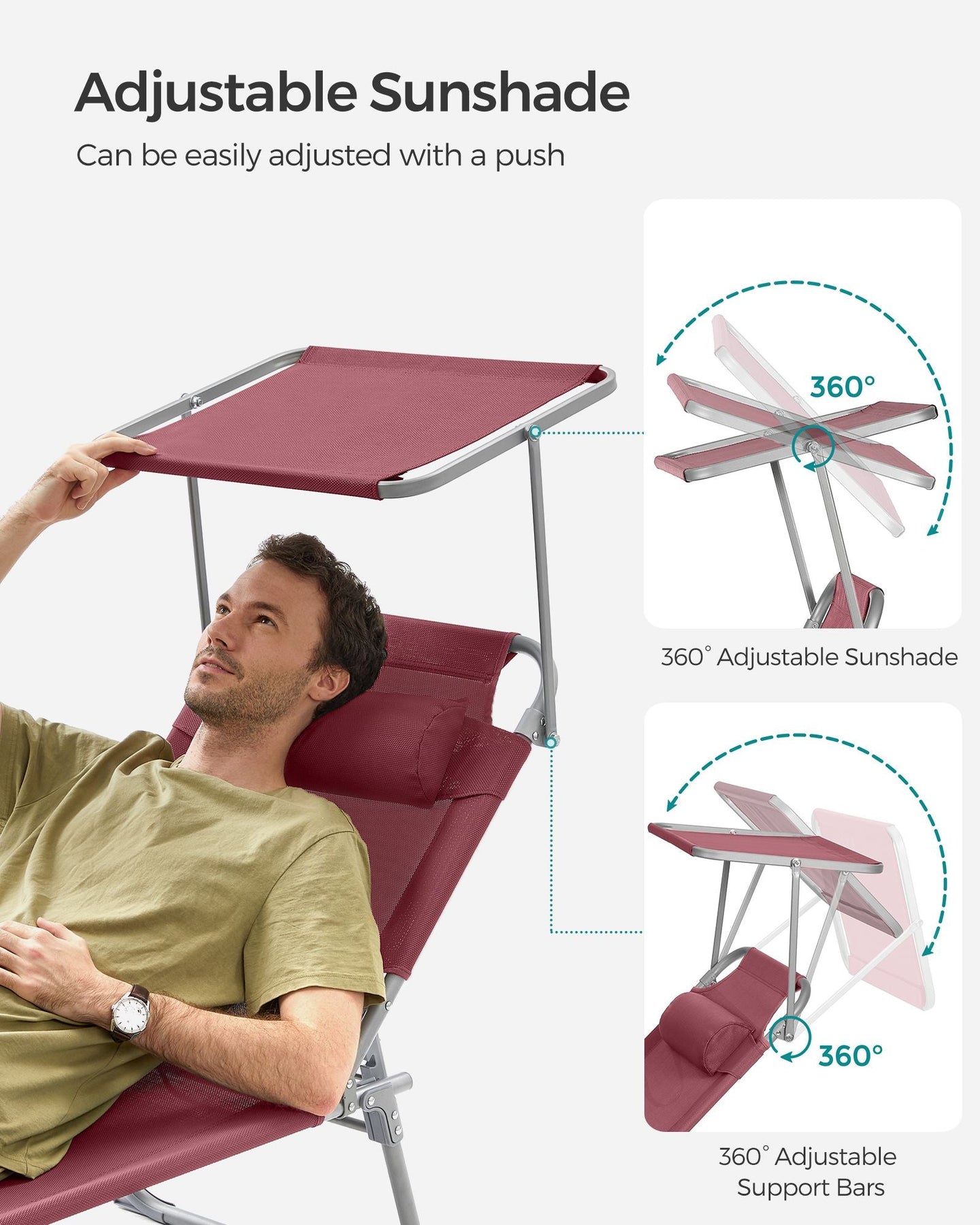 Sun Lounger - Metal - Taupe