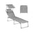 Lightweight Sun Lounger - Fabric - Dark Grey - Adjustable Backrest with Headrest and Sunshade