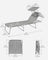Lightweight Sun Lounger - Fabric - Dark Grey - Adjustable Backrest with Headrest and Sunshade