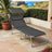 Sun Lounger - Fabric - Anthracite Grey - Folding Design with Adjustable Backrest and Sunshade Headrest