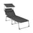 Sun Lounger - Fabric - Smoky Grey - Adjustable with Pillow and Sunshade
