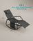 Outdoor Lounger Recliner - Steel Frame - Ink Black - Adjustable Headrest with Anti-Tipping Stops
