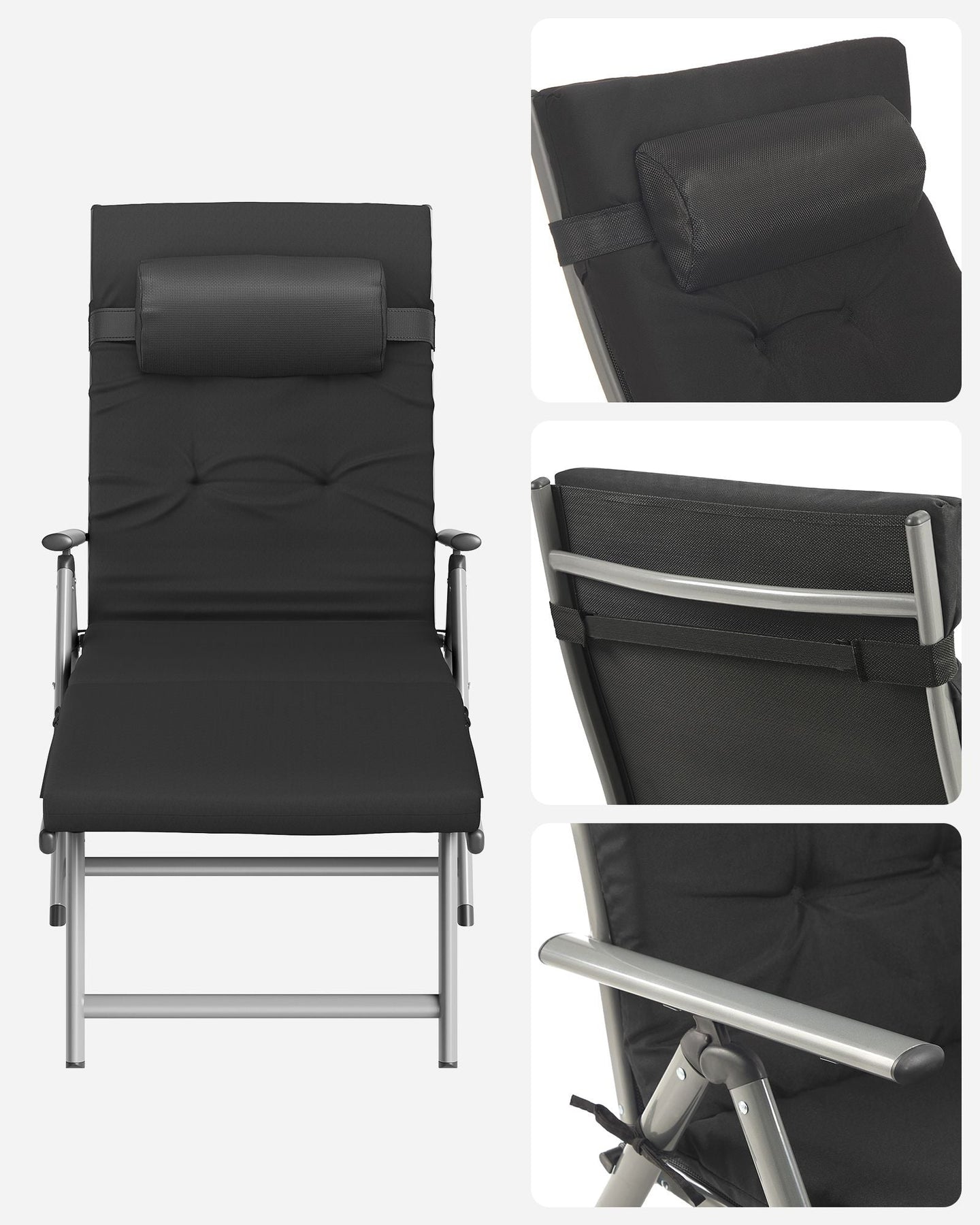 Folding Sun Lounger - Aluminium - Adjustable