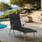 Folding Sun Lounger - Aluminium - Black - Adjustable with 6 cm Thick Mattress